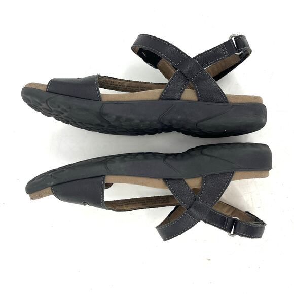 Taos Women's 7/38 Black Leather Beauty Comfort Walking Sandal - Picture 4 of 7